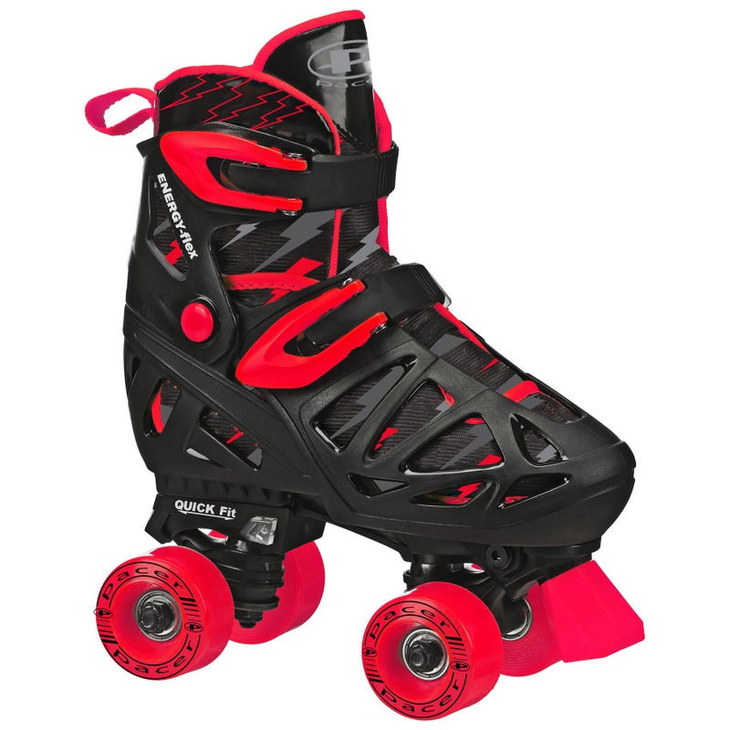 Roller Derby Pacer XT70 Adjustable Artistic Quad Roller Skates for Youth Children (Black Medium) - Image 1
